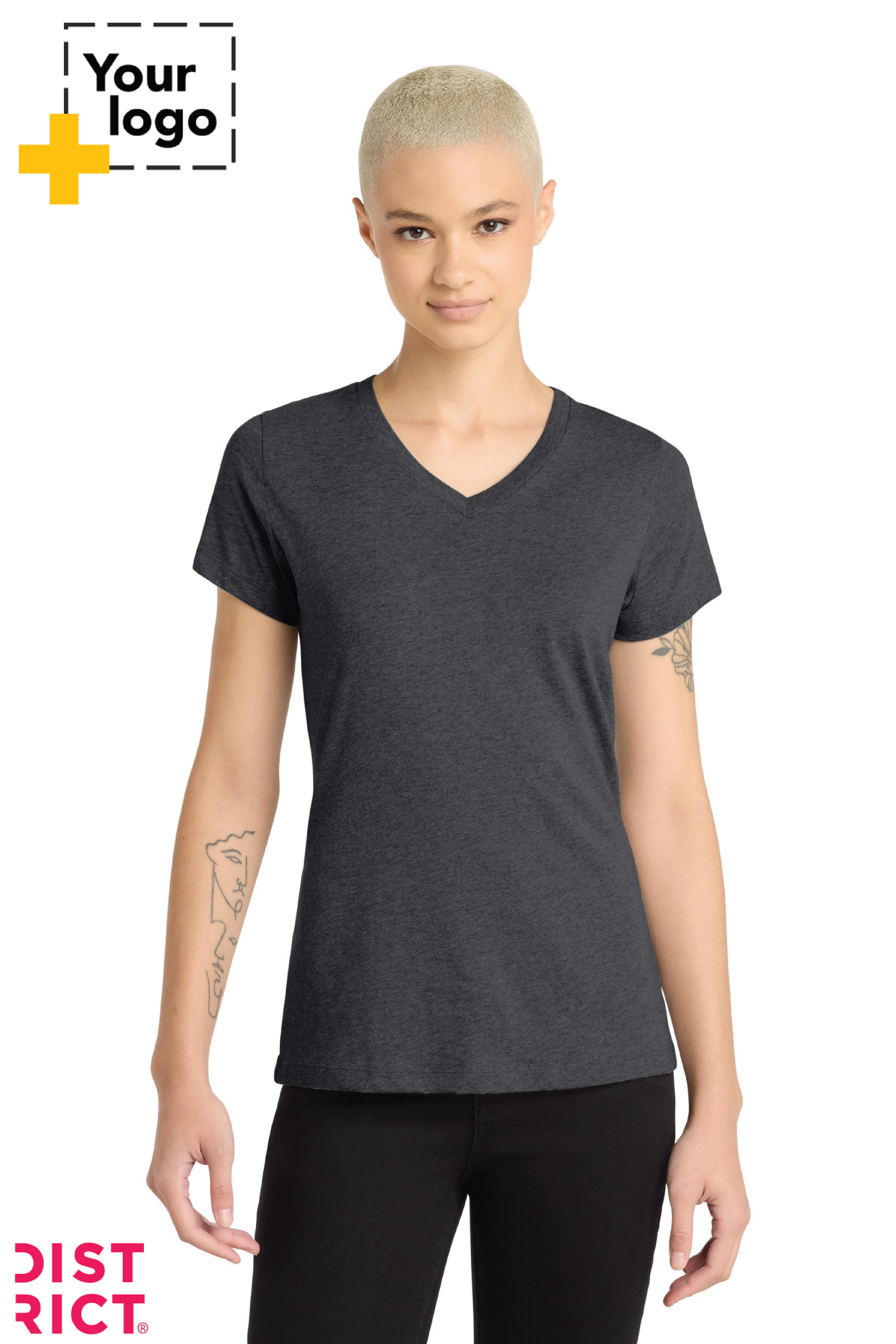 District® Women’s Perfect Blend® CVC V-Neck Tee