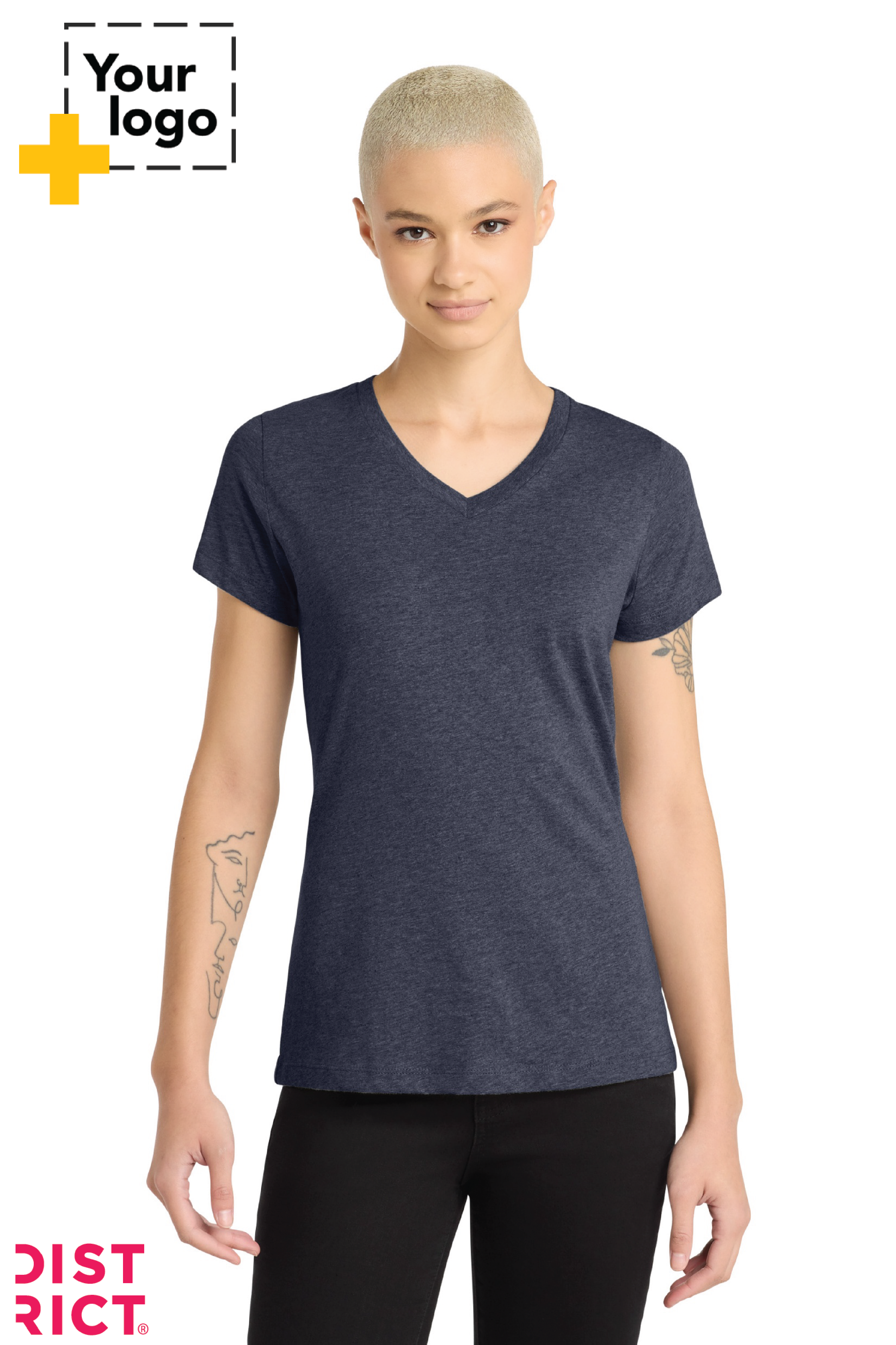 District® Women’s Perfect Blend® CVC V-Neck Tee
