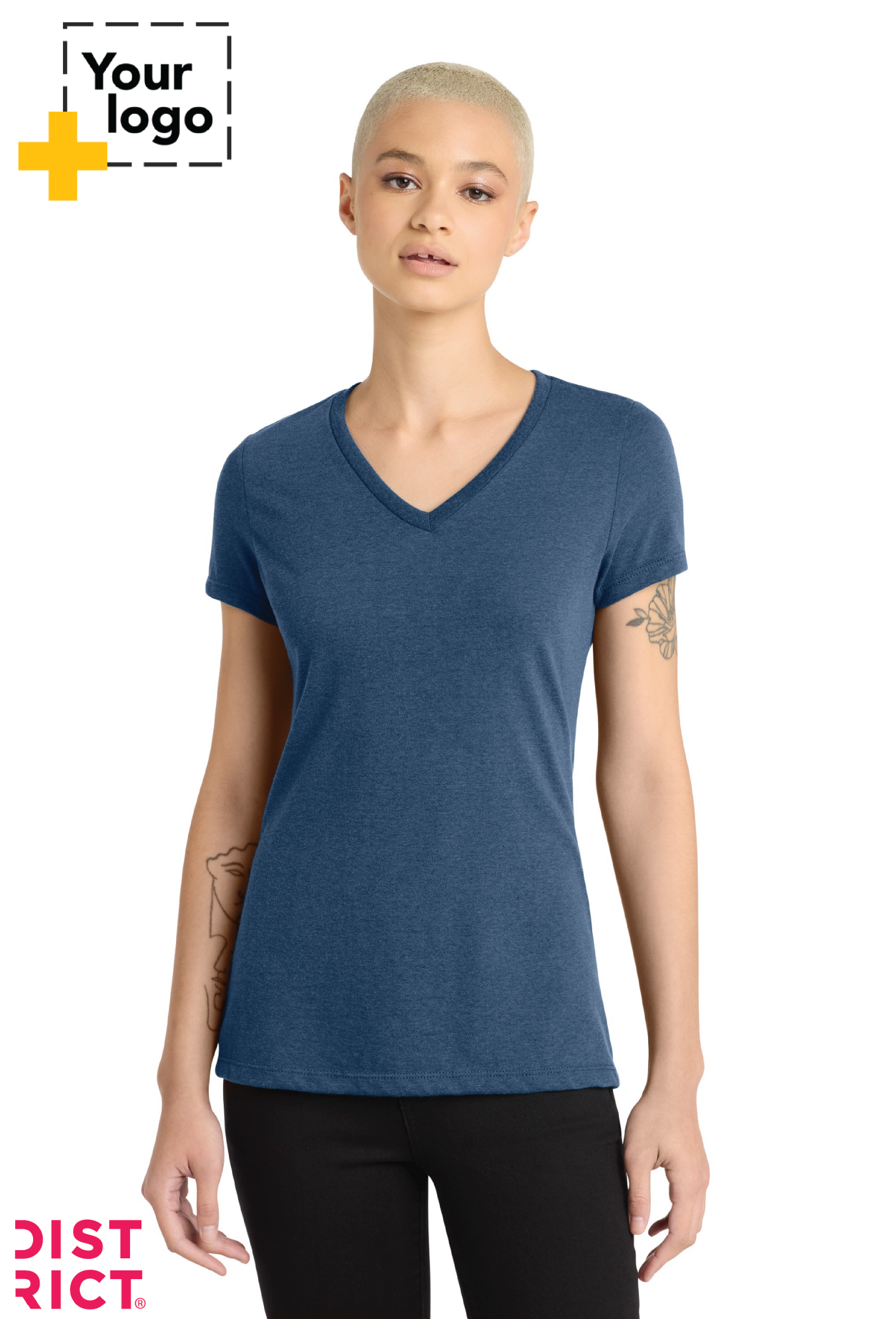 District® Women’s Perfect Blend® CVC V-Neck Tee