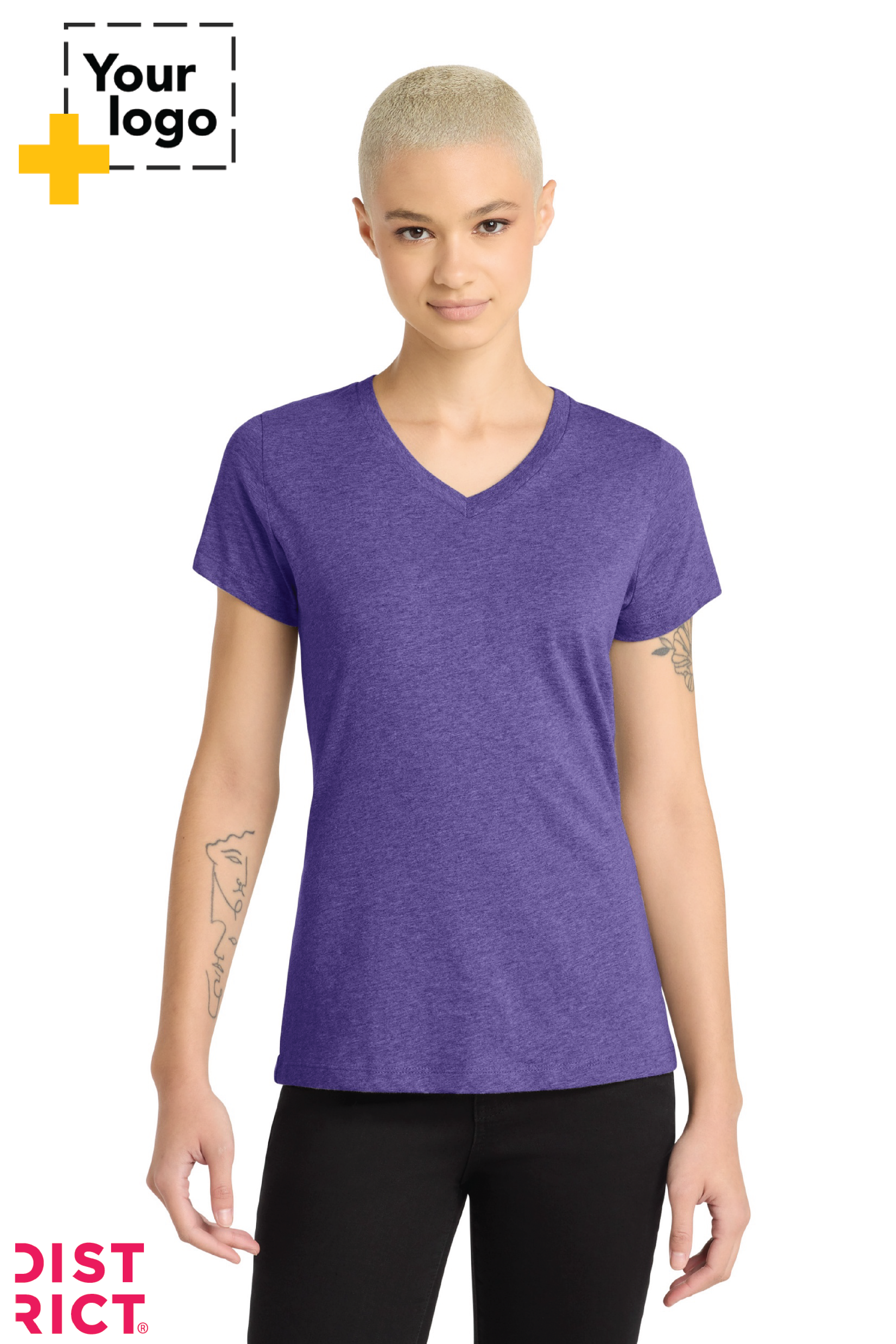 District® Women’s Perfect Blend® CVC V-Neck Tee