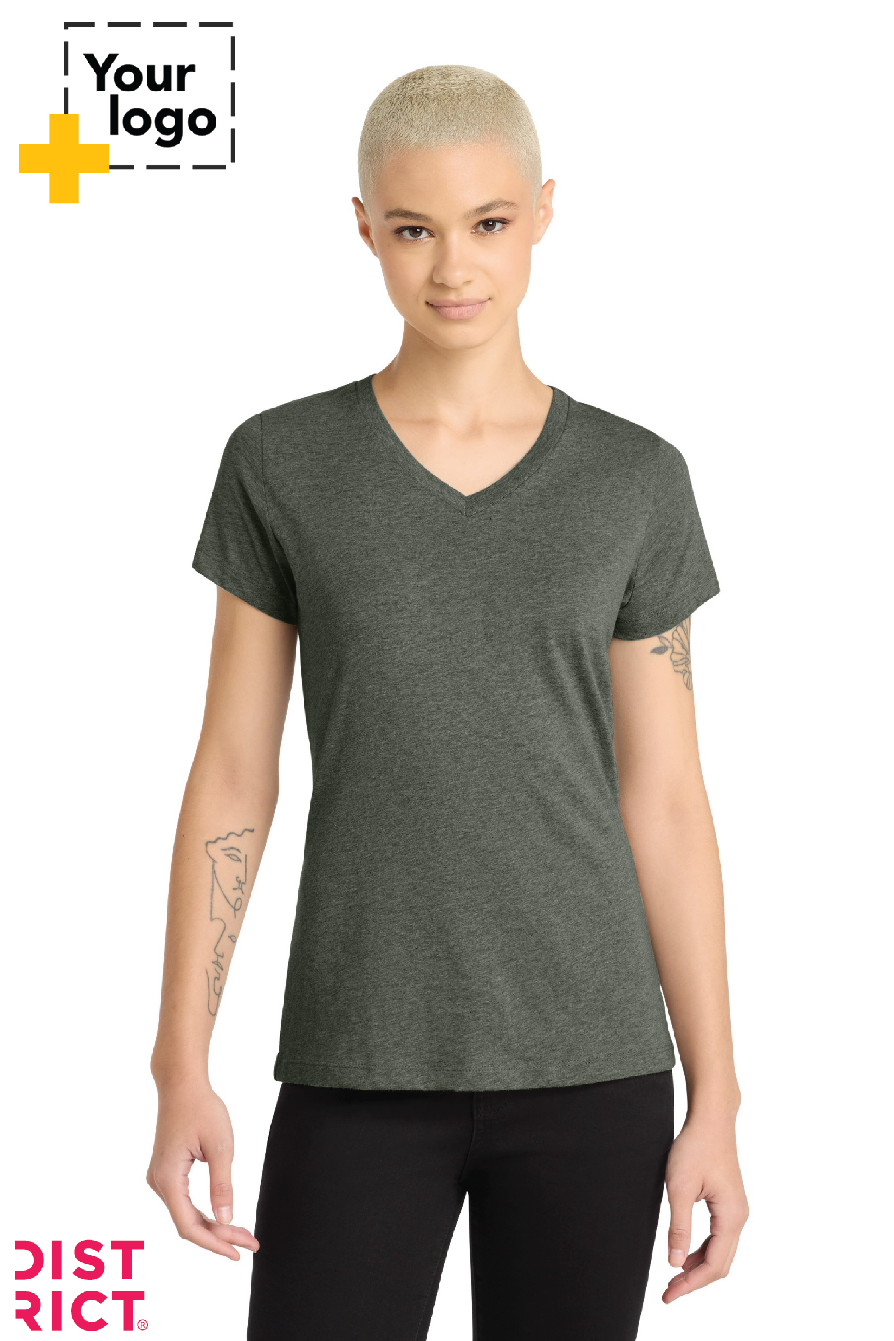 District® Women’s Perfect Blend® CVC V-Neck Tee