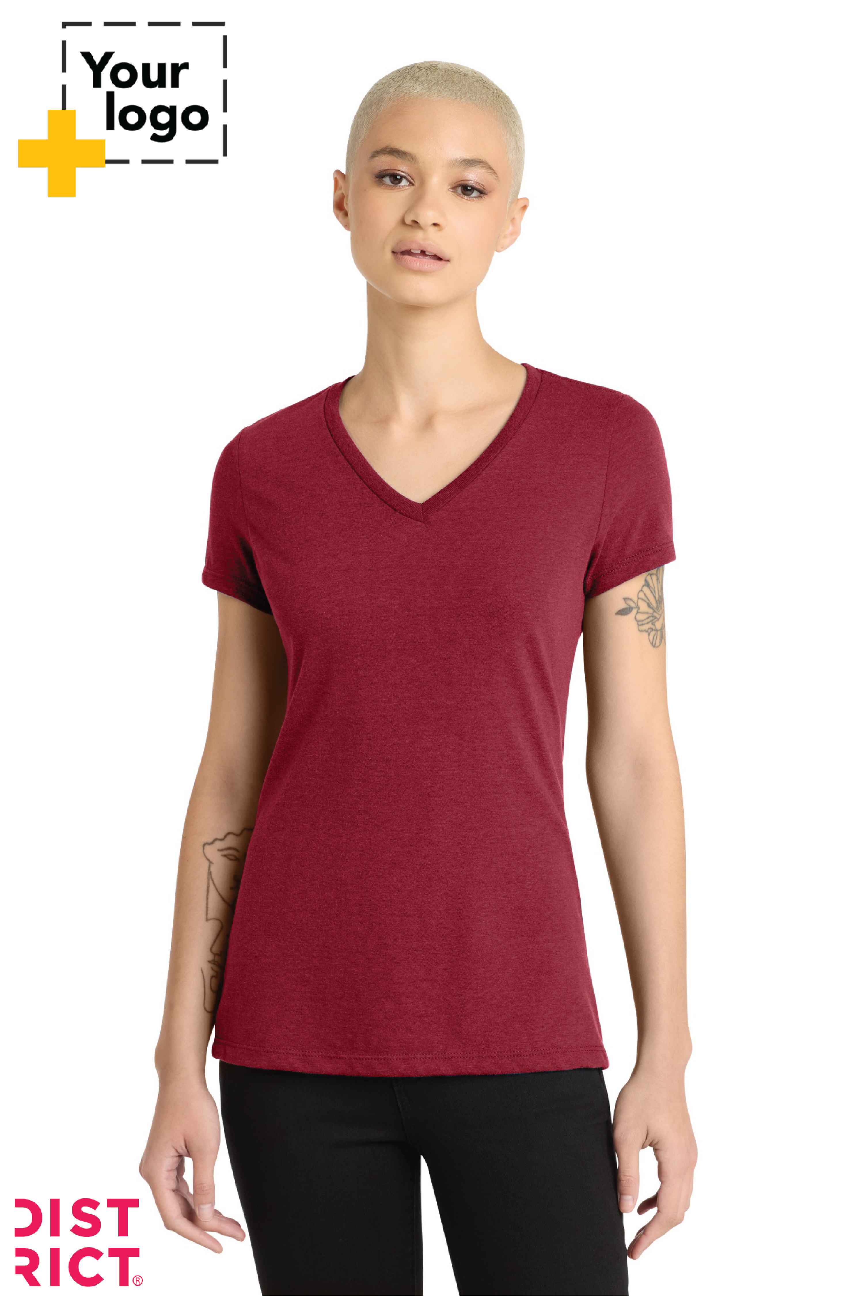 District® Women’s Perfect Blend® CVC V-Neck Tee