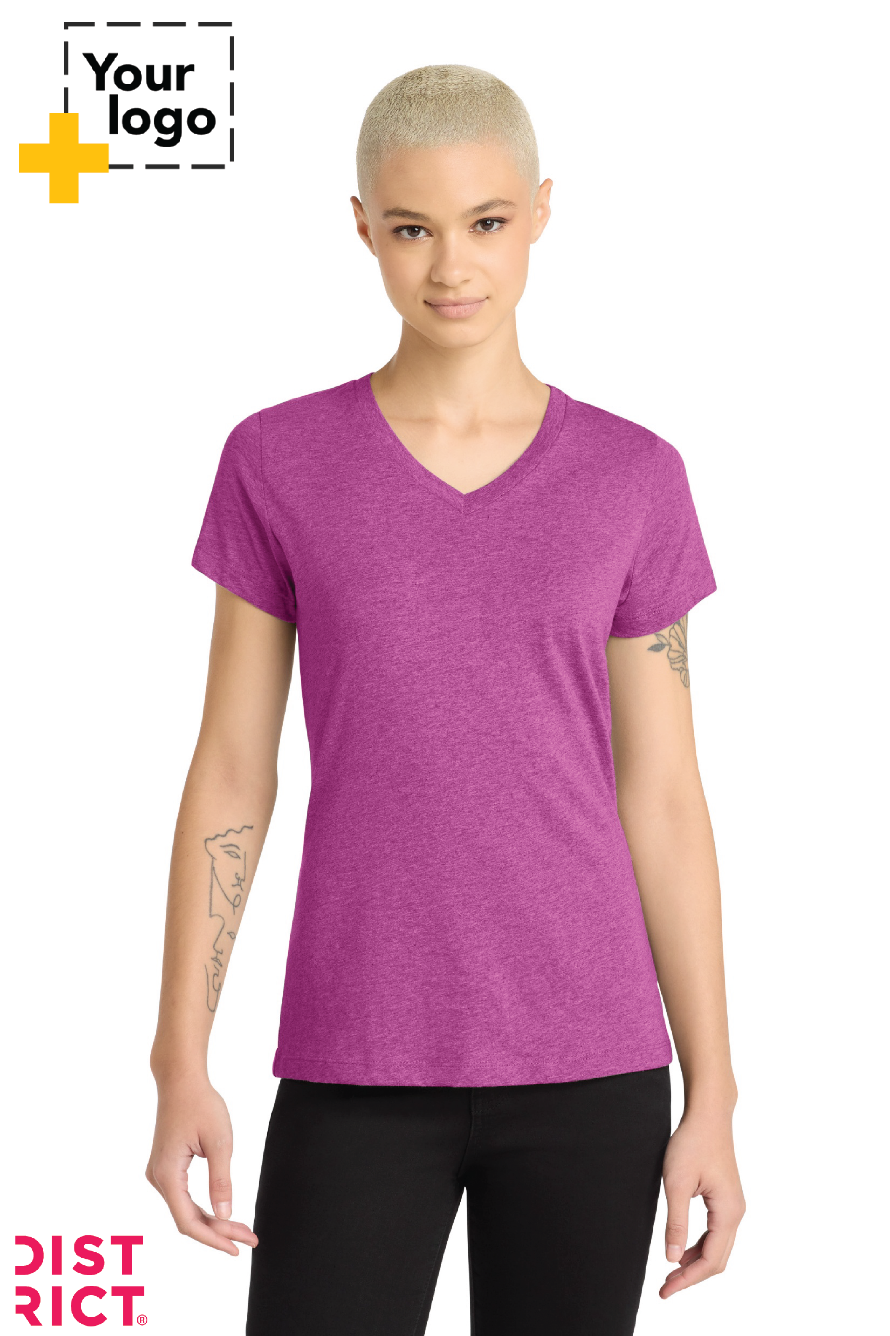 District® Women’s Perfect Blend® CVC V-Neck Tee