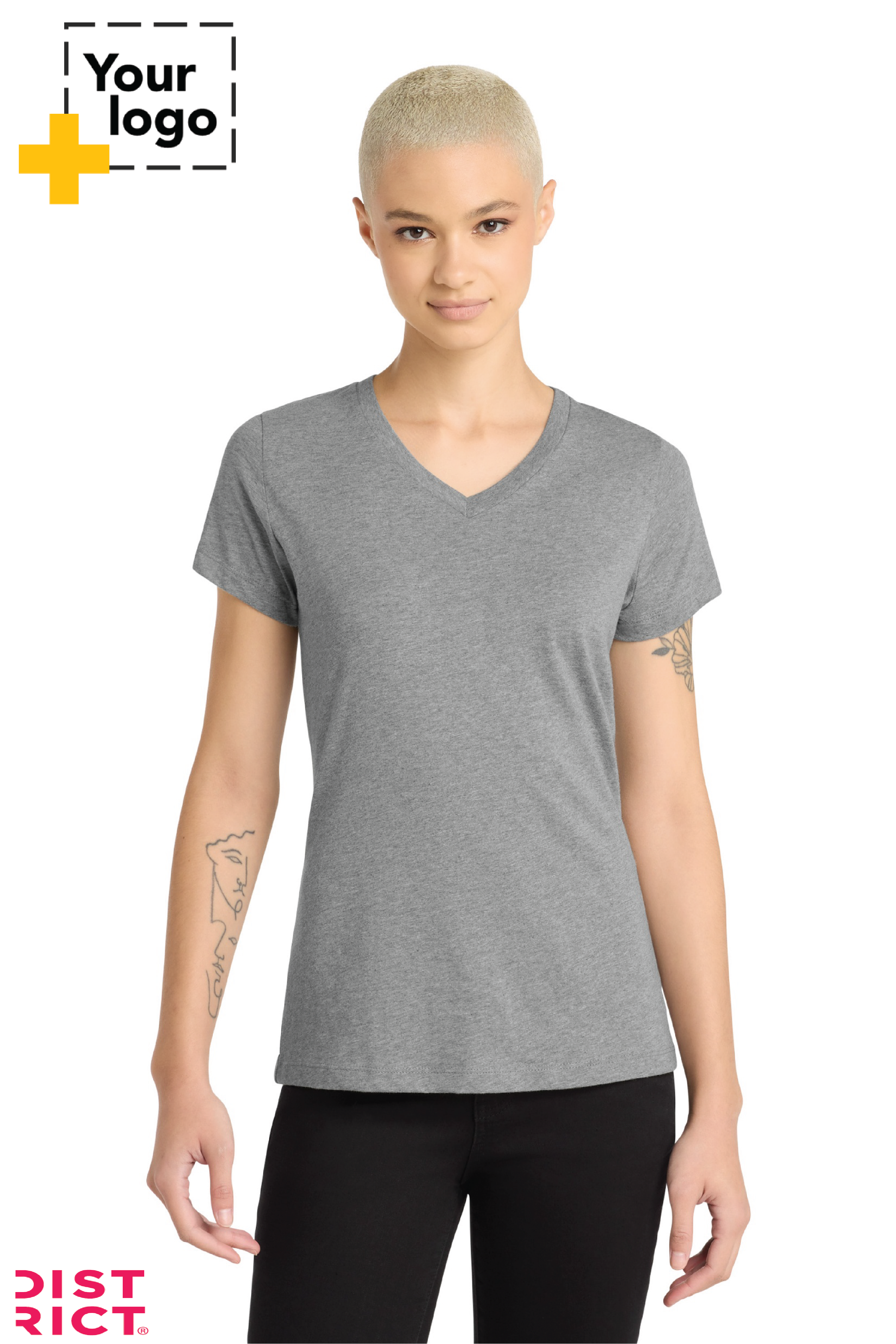 District® Women’s Perfect Blend® CVC V-Neck Tee