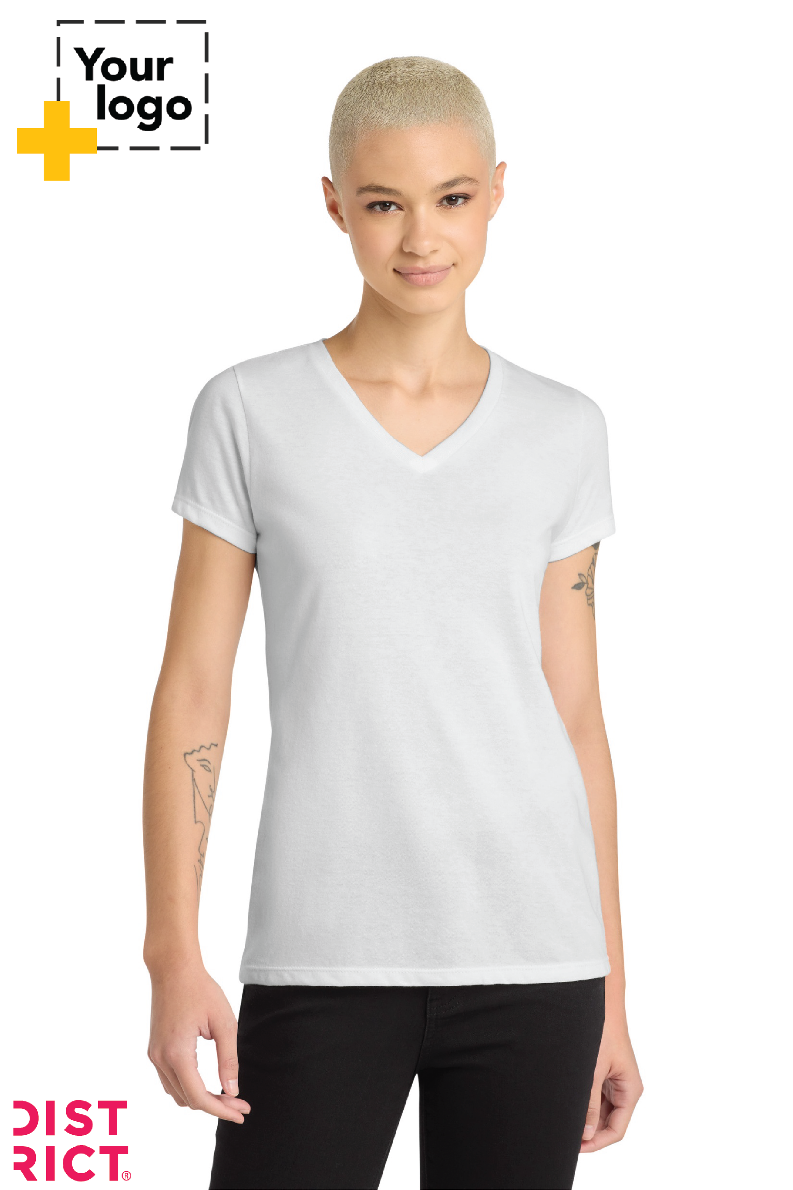 District® Women’s Perfect Blend® CVC V-Neck Tee