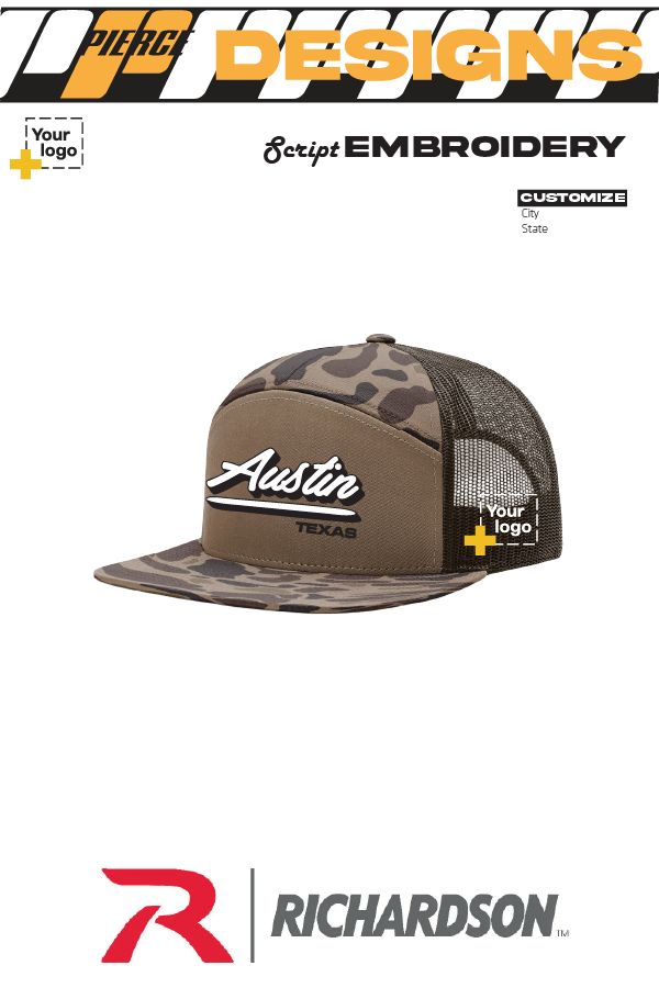 Custom Richardson 168P Trucker - Script Embroidered