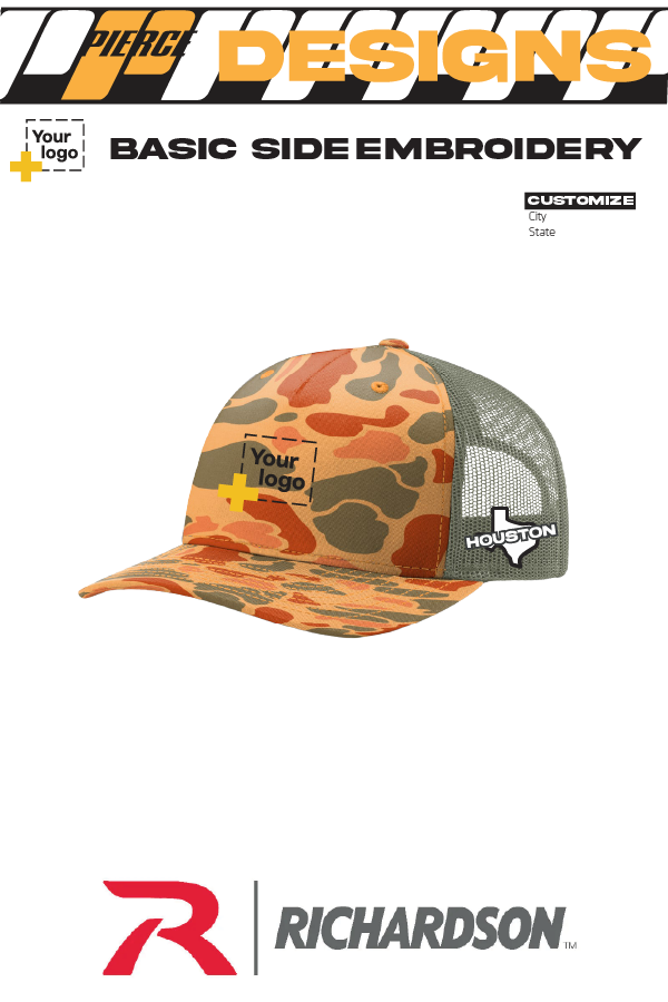 Custom Richardson 112PFP Trucker - City State Embroidered