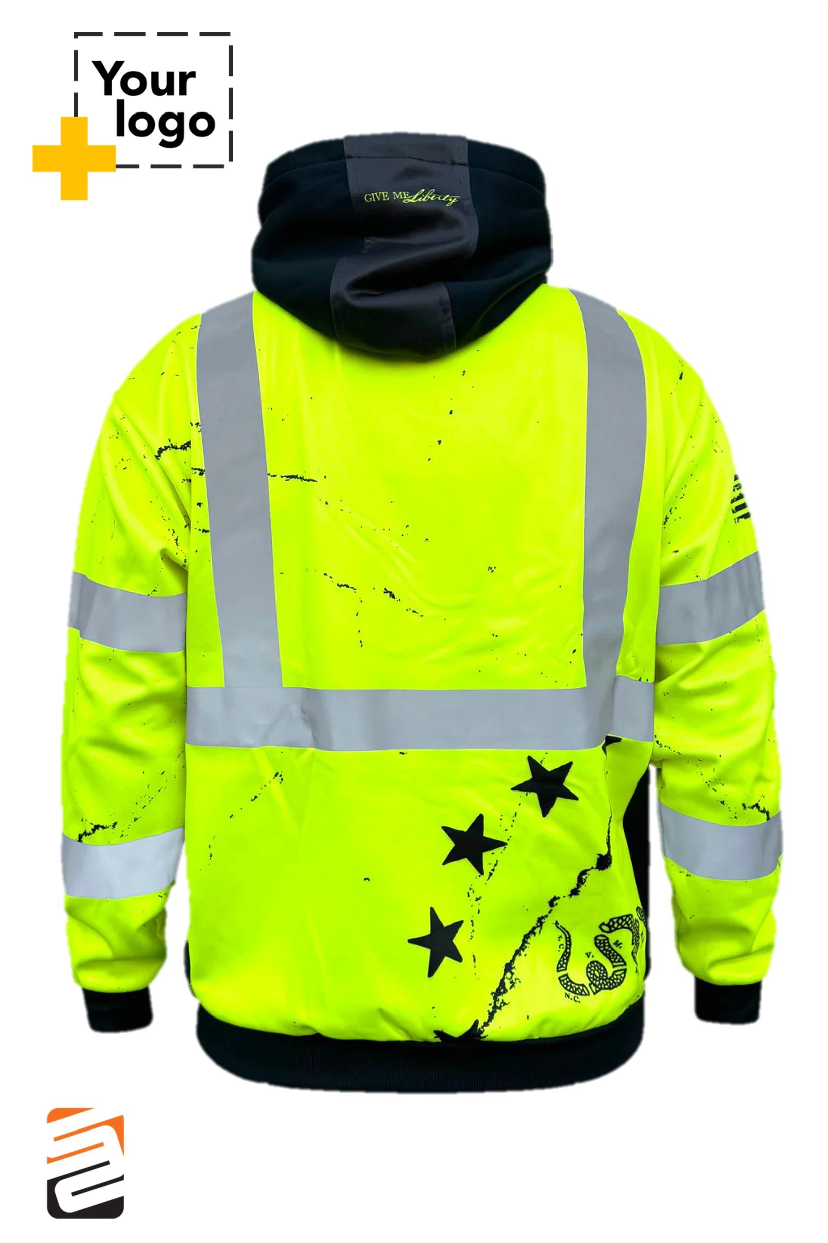 SS360º 1776 Betsy Ross Zip-Up - Yellow - Class 3 - Type-R - Safety Hoodie