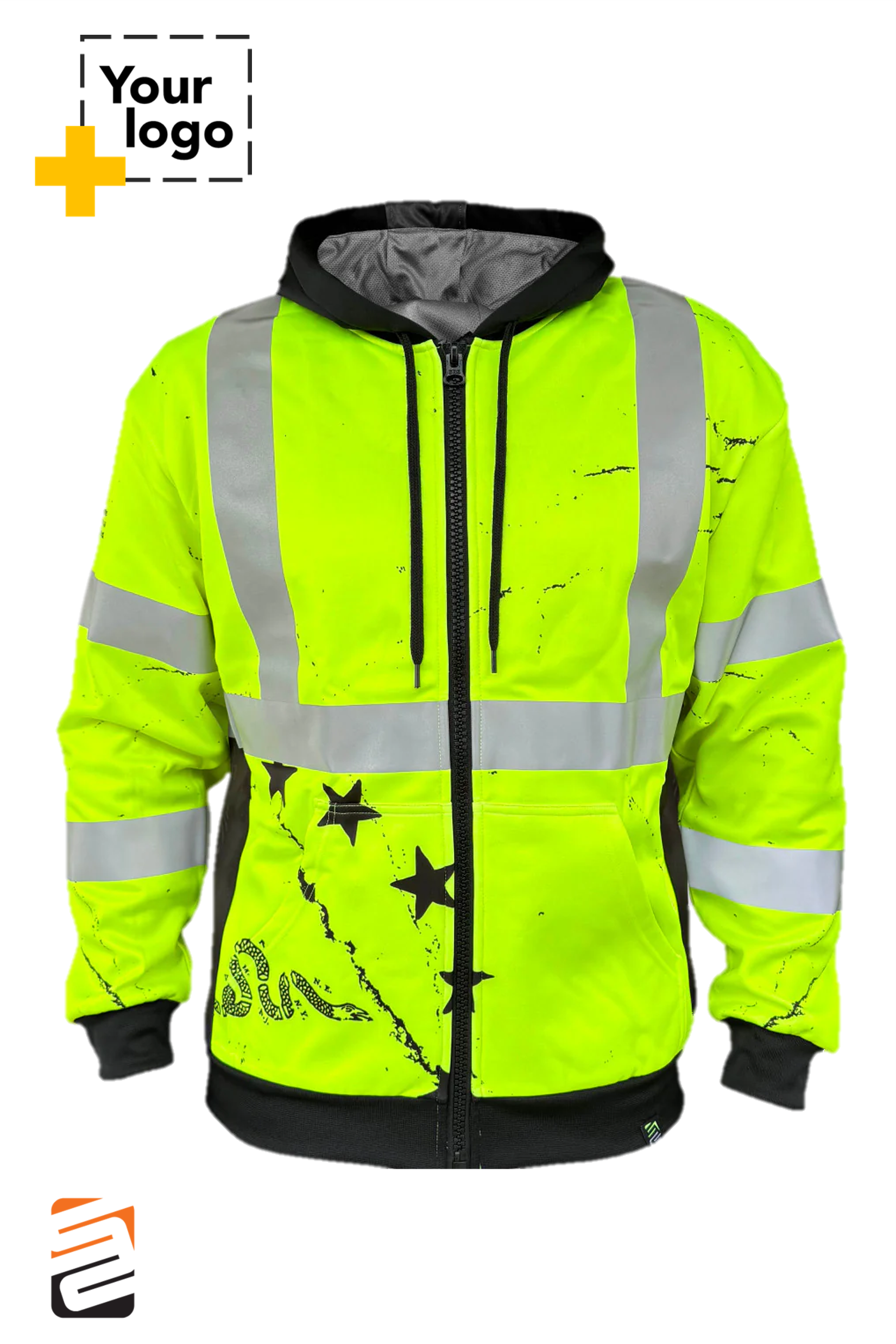 SS360º 1776 Betsy Ross Zip-Up - Yellow - Class 3 - Type-R - Safety Hoodie
