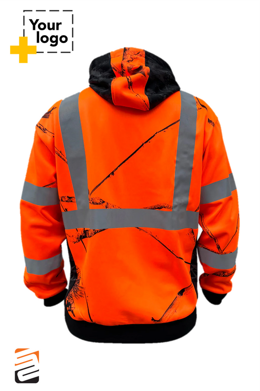 SS360º Daybreak Camo - Orange - Class 3 - Type-R - Reflective Safety Hoodie