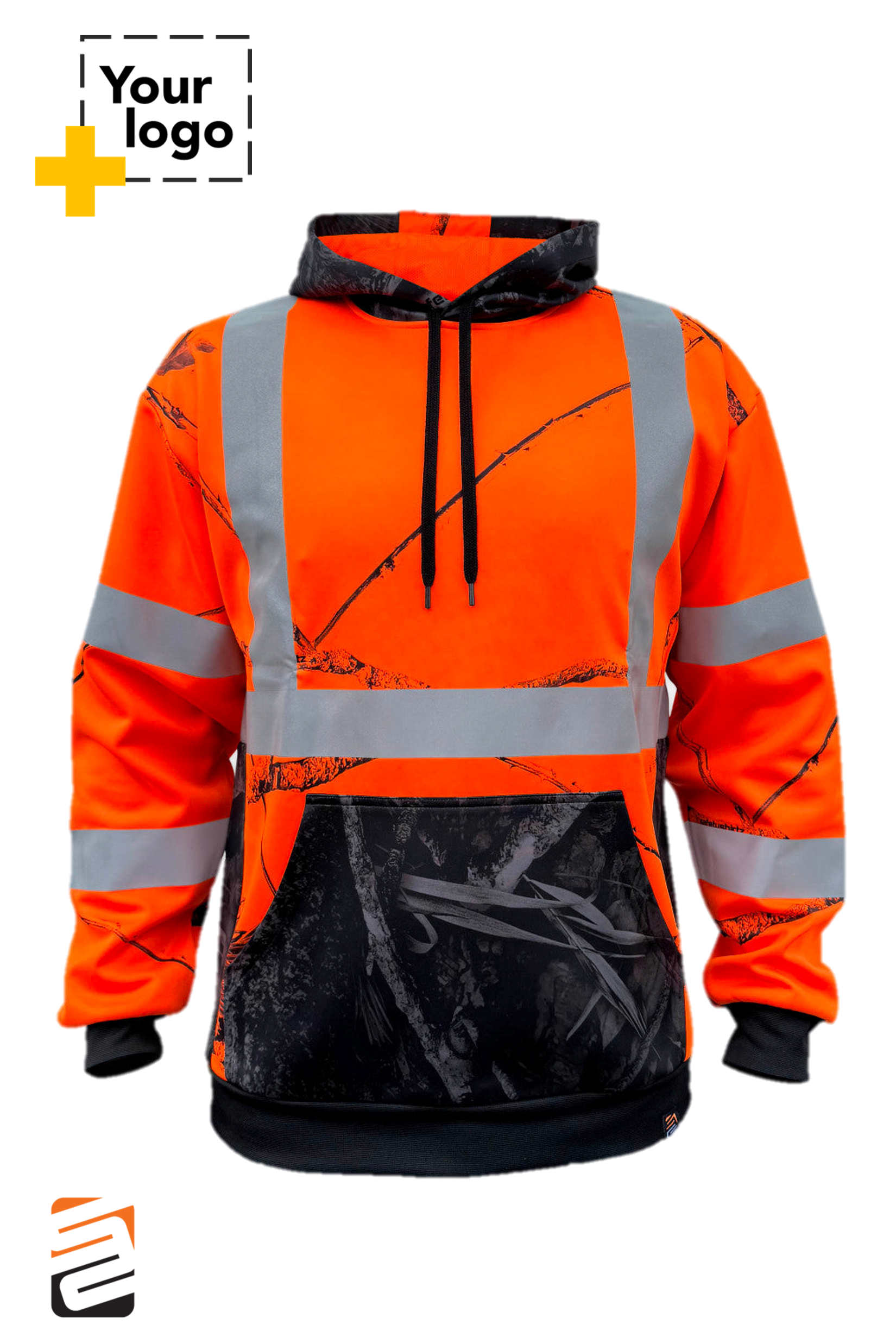 SS360º Daybreak Camo - Orange - Class 3 - Type-R - Reflective Safety Hoodie