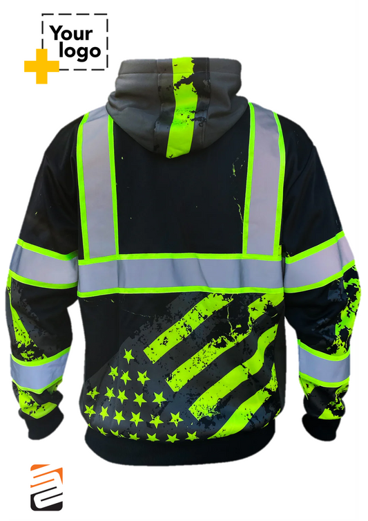 SS360º Stealth American Grit - Black - Type-O - Reflective Safety Hoodie