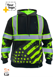 SS360º Stealth American Grit - Black - Type-O - Reflective Safety Hoodie