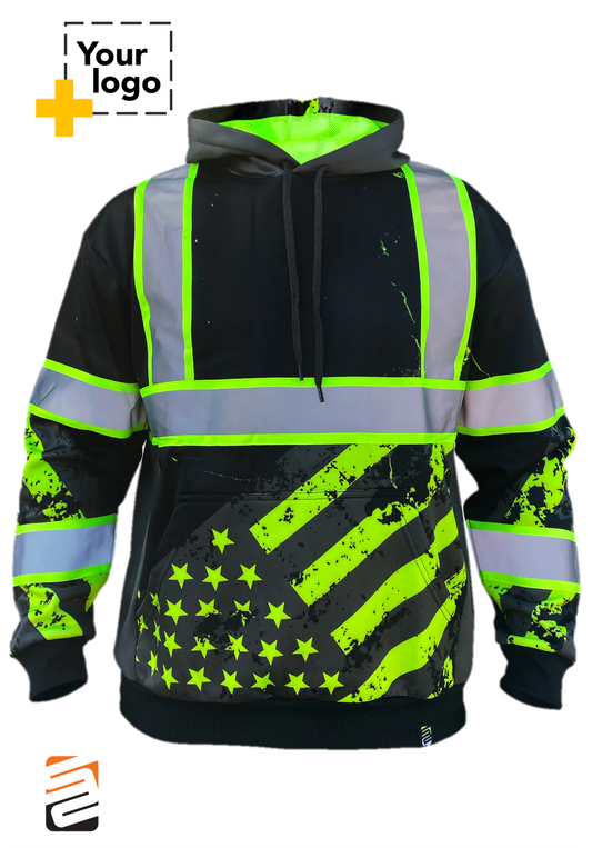 SS360º Stealth American Grit - Black - Type-O - Reflective Safety Hoodie