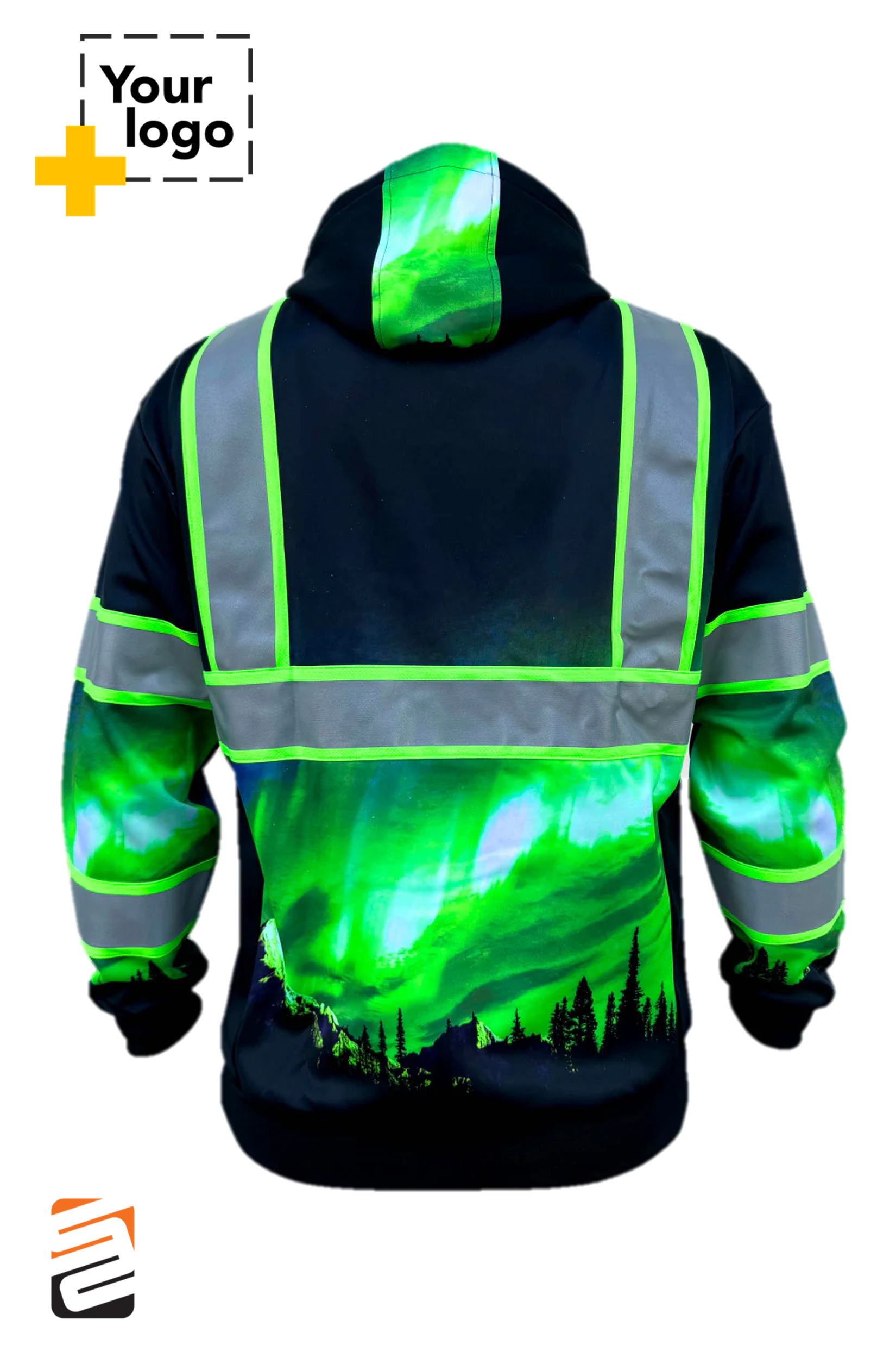 SS360º Northern Lights Zip-Up - Black - Type-O - Reflective Safety Hoodie