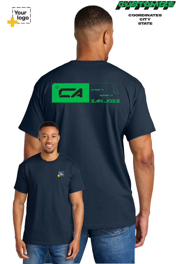Custom Gildan® DryBlend® 50 Cotton/50 Poly T-Shirt - TAG COORDINATES