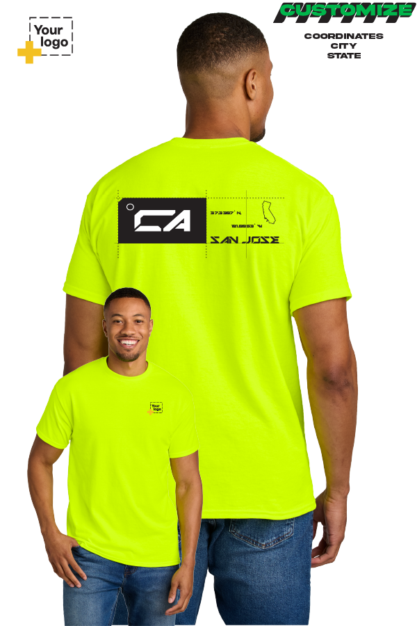 Custom Gildan® DryBlend® 50 Cotton/50 Poly T-Shirt - TAG COORDINATES