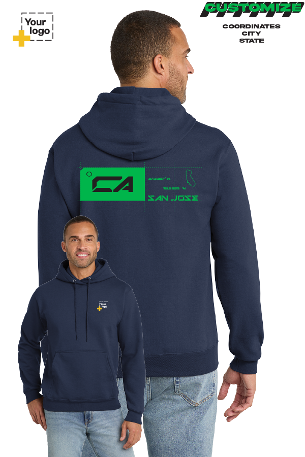 Custom Core Fleece Pullover Hooded Sweatshirt - TAG COORDINATES