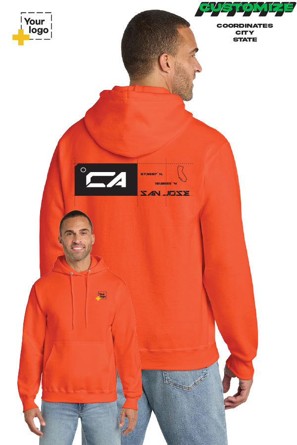 Custom Core Fleece Pullover Hooded Sweatshirt - TAG COORDINATES