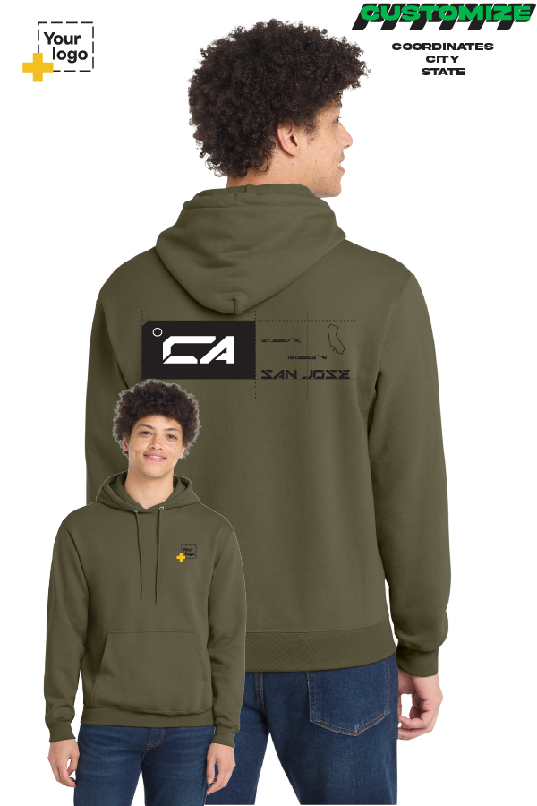 Custom Core Fleece Pullover Hooded Sweatshirt - TAG COORDINATES