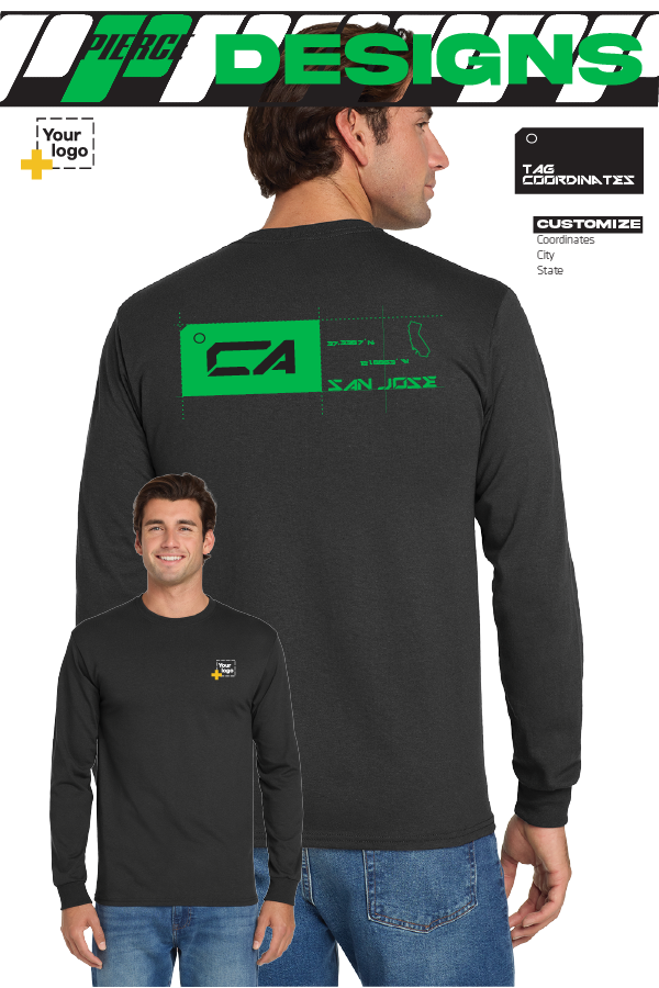 Custom Gildan® DryBlend® 50 Cotton/50 Poly Long Sleeve T-Shirt - TAG COORDINATES