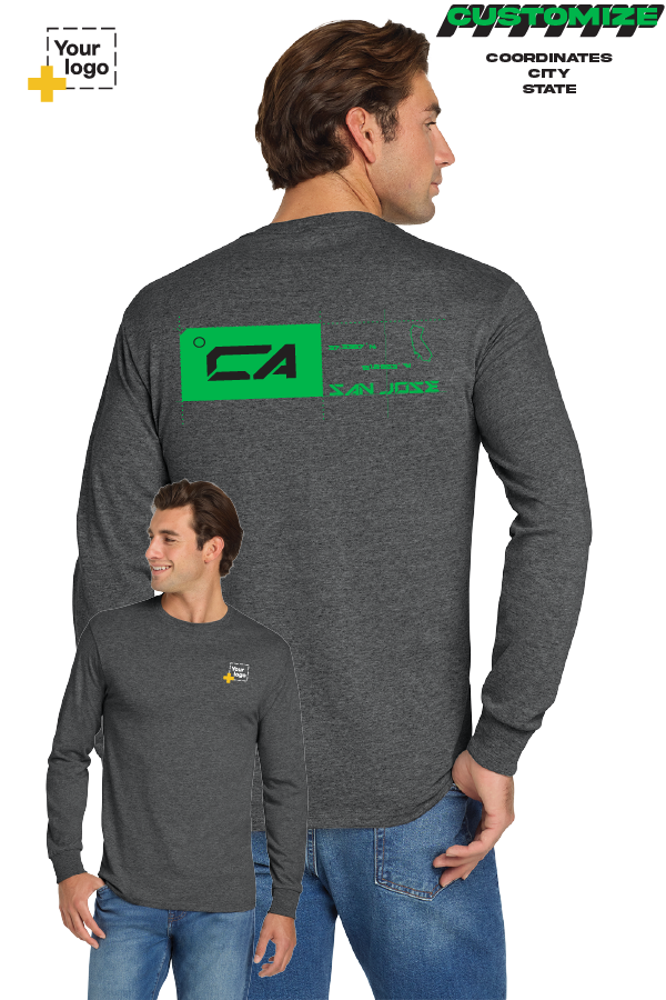 Custom Gildan® DryBlend® 50 Cotton/50 Poly Long Sleeve T-Shirt - TAG COORDINATES