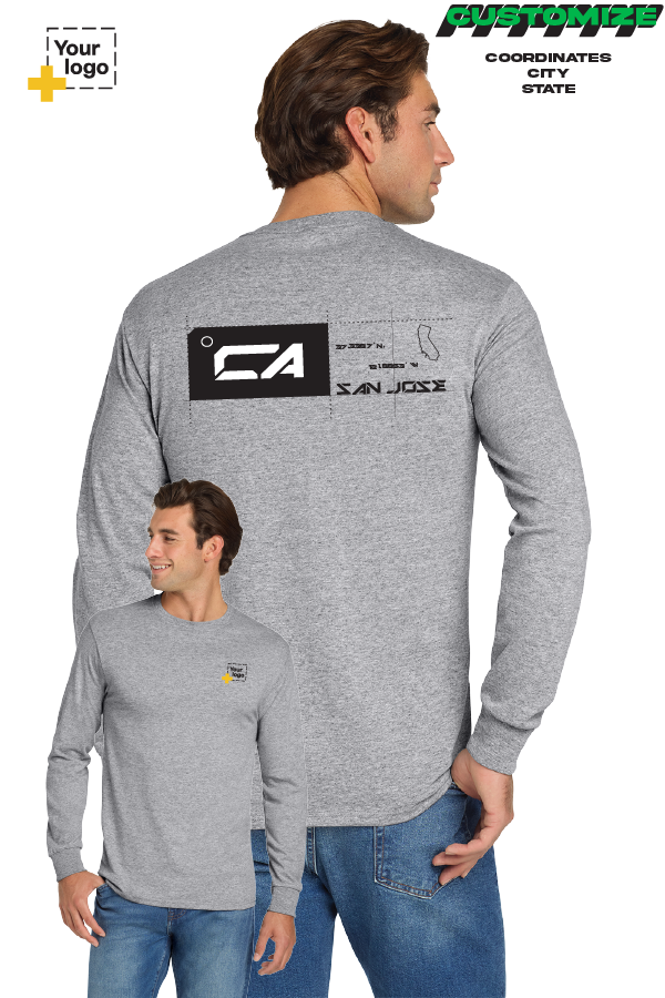 Custom Gildan® DryBlend® 50 Cotton/50 Poly Long Sleeve T-Shirt - TAG COORDINATES