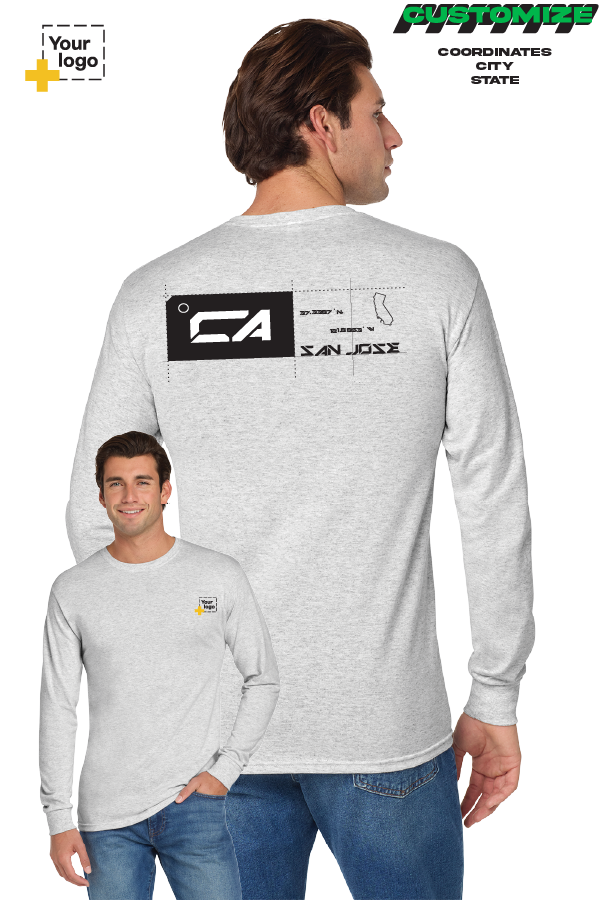 Custom Gildan® DryBlend® 50 Cotton/50 Poly Long Sleeve T-Shirt - TAG COORDINATES