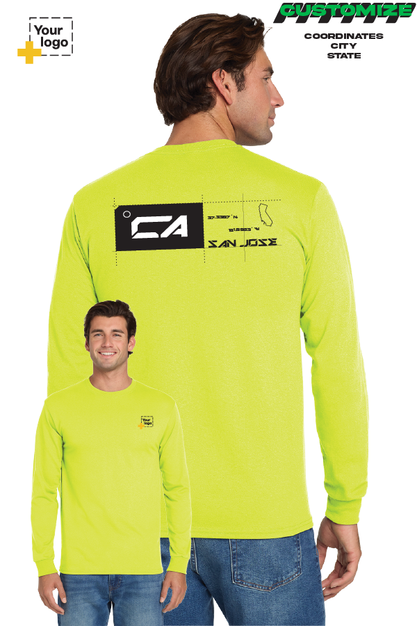 Custom Gildan® DryBlend® 50 Cotton/50 Poly Long Sleeve T-Shirt - TAG COORDINATES