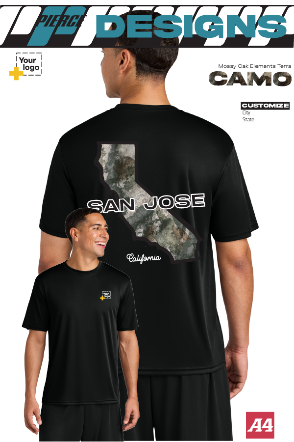 Custom A4 Cooling Performance Tee - Terra Camo