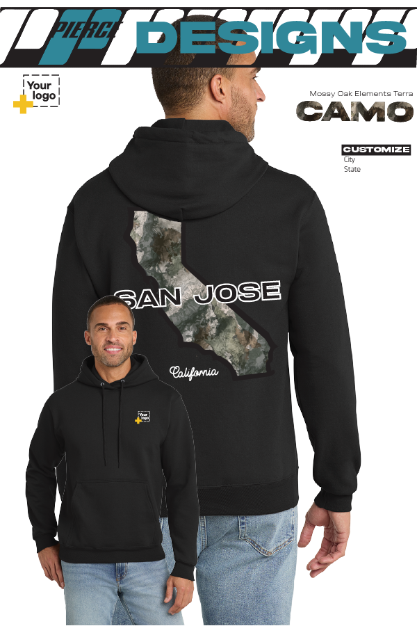 Custom Core Fleece Pullover Hooded Sweatshirt - Terra Camo