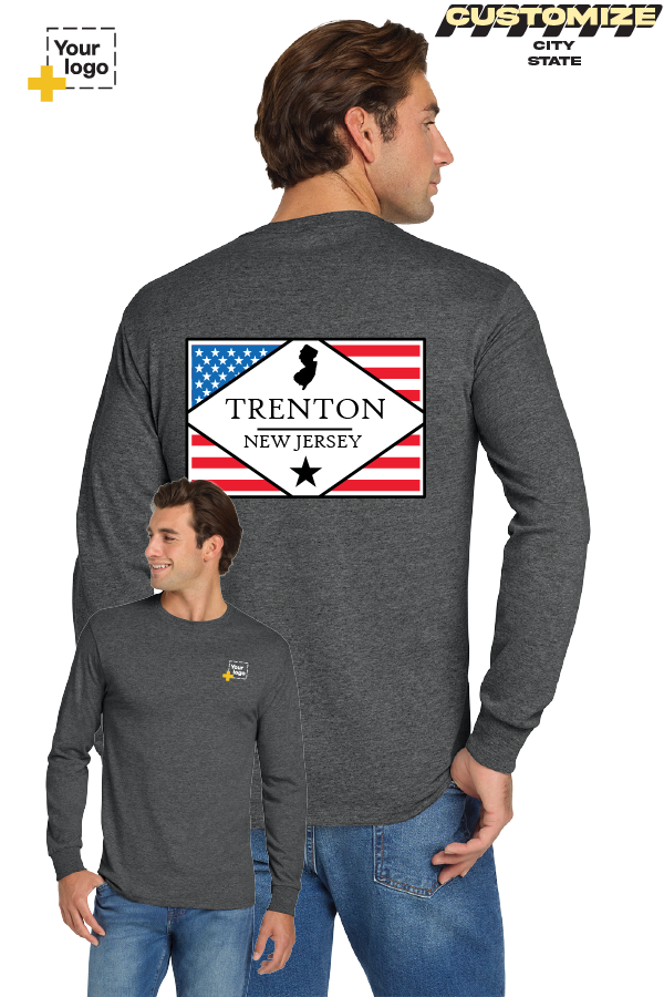 Custom Gildan® DryBlend® 50 Cotton/50 Poly Long Sleeve T-Shirt - DIAMOND FLAG