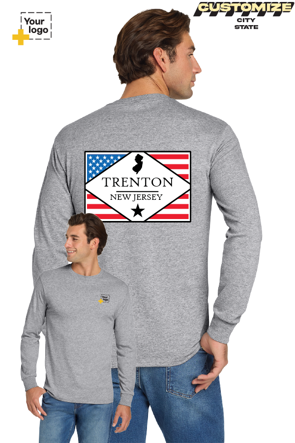 Custom Gildan® DryBlend® 50 Cotton/50 Poly Long Sleeve T-Shirt - DIAMOND FLAG