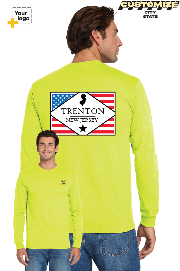 Custom Gildan® DryBlend® 50 Cotton/50 Poly Long Sleeve T-Shirt - DIAMOND FLAG