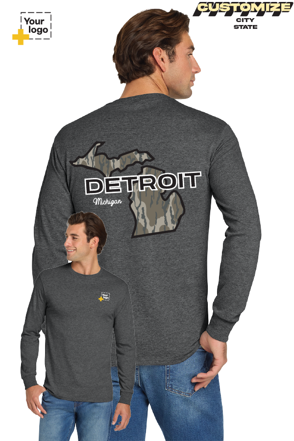 Custom Gildan® DryBlend® 50 Cotton/50 Poly Long Sleeve T-Shirt -  Bottomland Camo