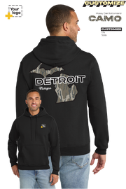 Custom Core Fleece Pullover Hooded Sweatshirt - Bottomland Camo