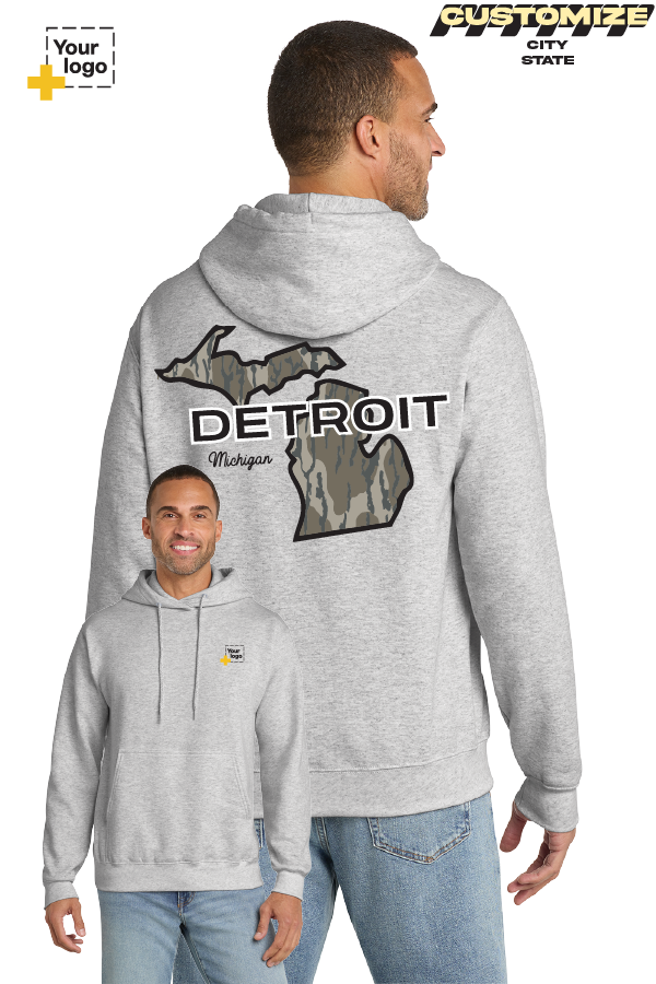 Custom Core Fleece Pullover Hooded Sweatshirt - Bottomland Camo