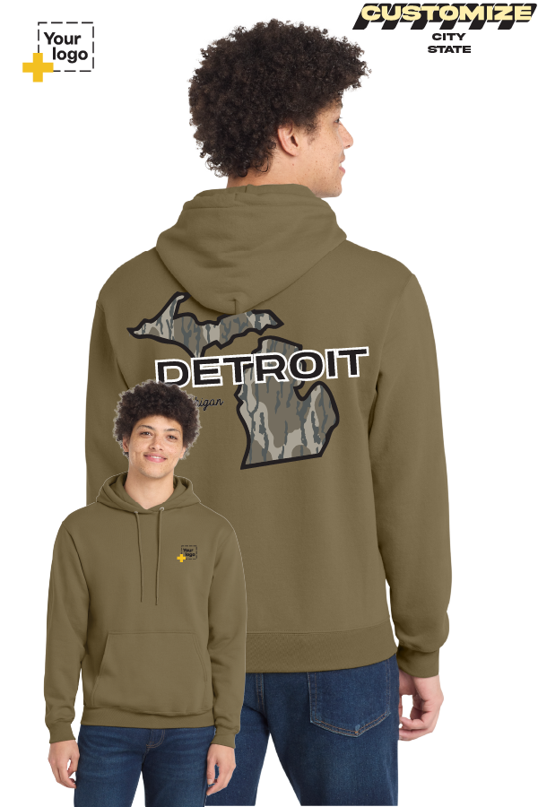 Custom Core Fleece Pullover Hooded Sweatshirt - Bottomland Camo