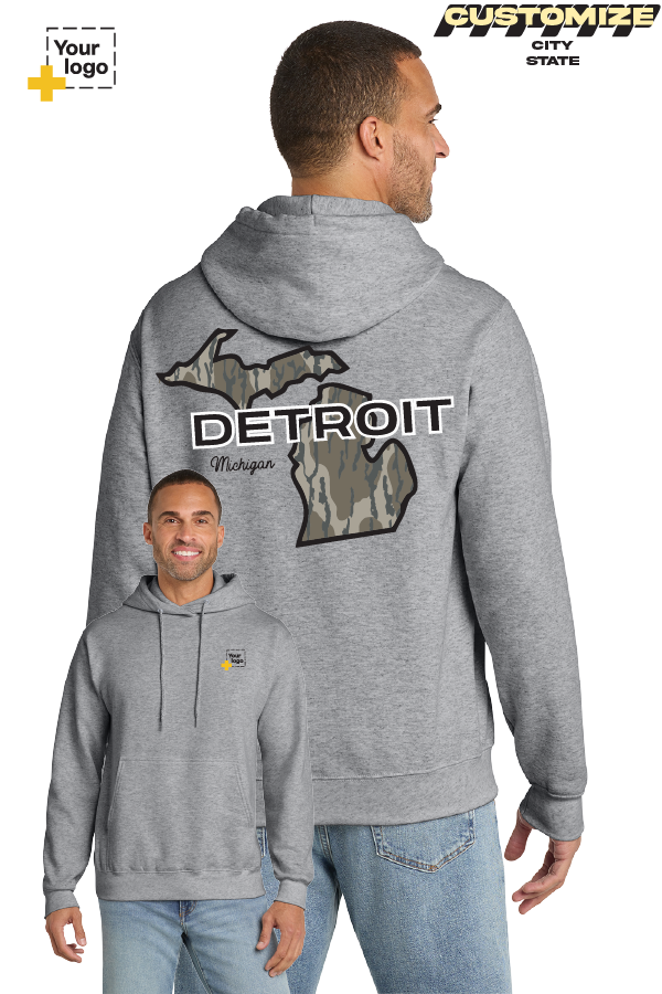 Custom Core Fleece Pullover Hooded Sweatshirt - Bottomland Camo