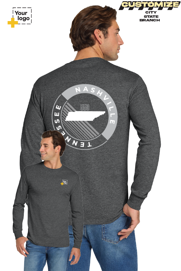 Custom Gildan® DryBlend® 50 Cotton/50 Poly Long Sleeve T-Shirt - CIRCLE