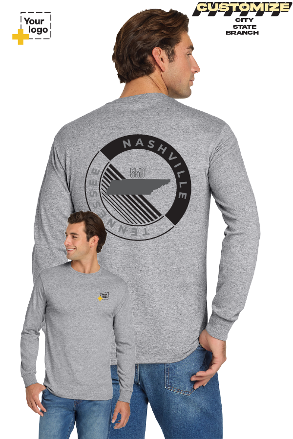 Custom Gildan® DryBlend® 50 Cotton/50 Poly Long Sleeve T-Shirt - CIRCLE