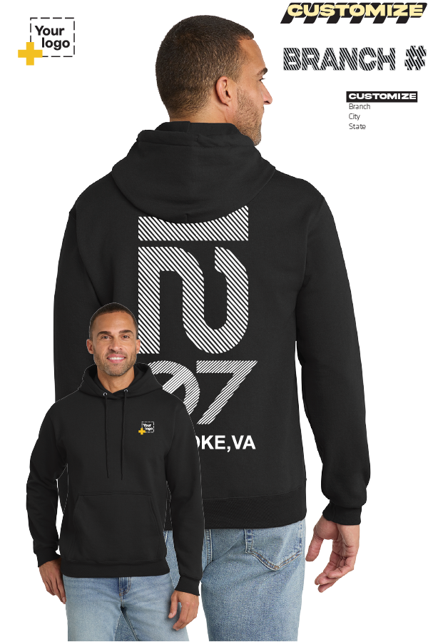 Custom Core Fleece Pullover Hooded Sweatshirt - Branch #