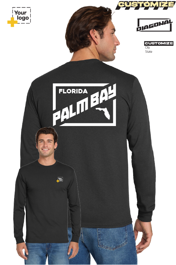 Custom Gildan® DryBlend® 50 Cotton/50 Poly Long Sleeve T-Shirt - DIAGONAL