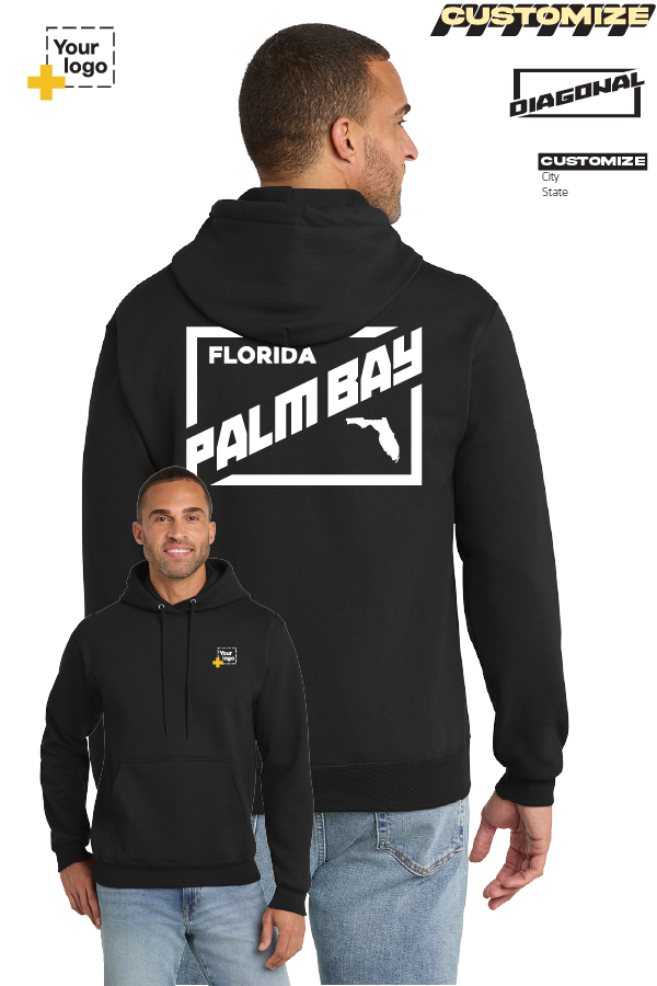 Custom Core Fleece Pullover Hooded Sweatshirt - DIAGONAL