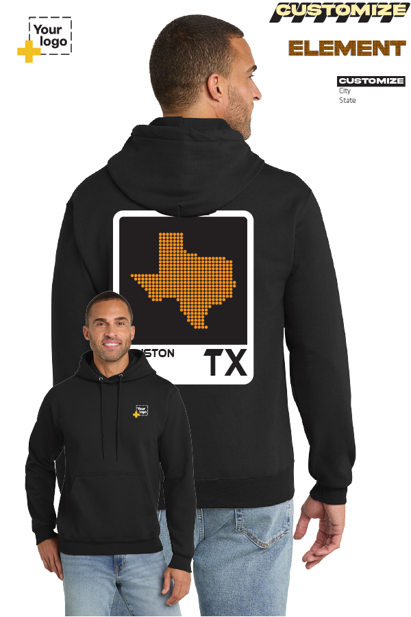 Custom Core Fleece Pullover Hooded Sweatshirt - ELEMENTS DOTS