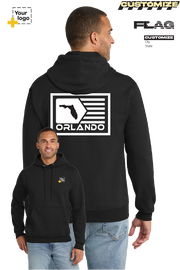 Custom Core Fleece Pullover Hooded Sweatshirt - GEOMETRIC FLAG