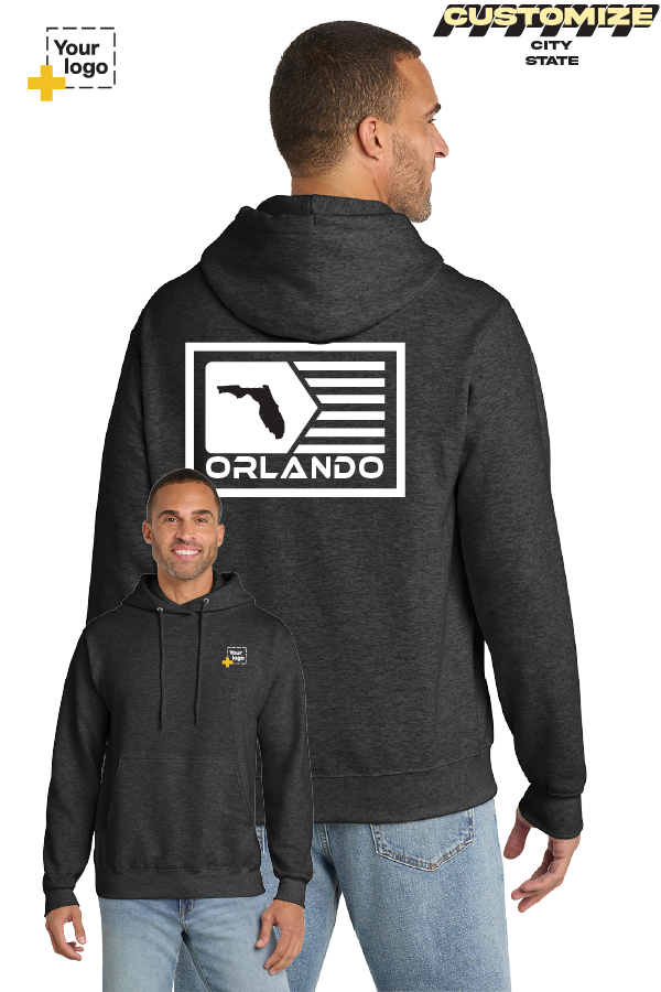 Custom Core Fleece Pullover Hooded Sweatshirt - GEOMETRIC FLAG