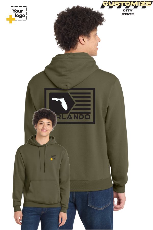 Custom Core Fleece Pullover Hooded Sweatshirt - GEOMETRIC FLAG