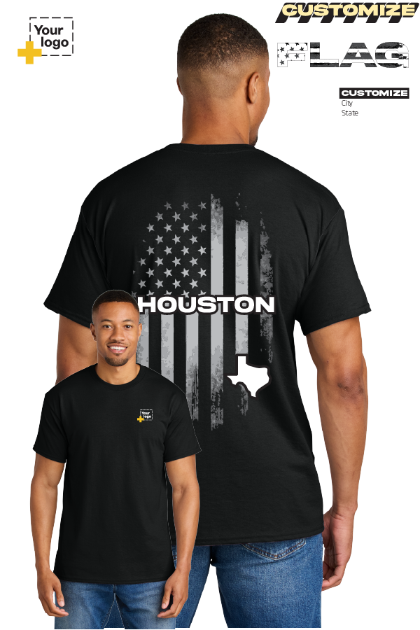 Custom Gildan® DryBlend® 50 Cotton/50 Poly T-Shirt - FLAG