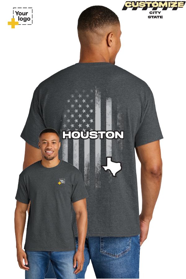 Custom Gildan® DryBlend® 50 Cotton/50 Poly T-Shirt - FLAG